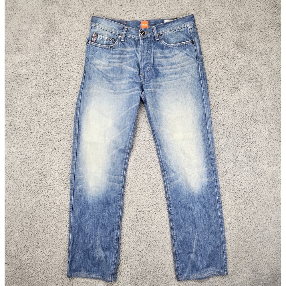 Boss Hugo Boss Jeans Men's 31x31 Classic Regular Fit Button Fly Whiskering Denim